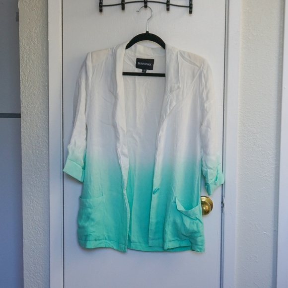 EUC MINKPINK Great White Dip Dye Blazer - Picture 5 of 6